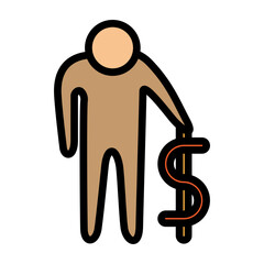 Retirement Savings Vector Filled Icon Design