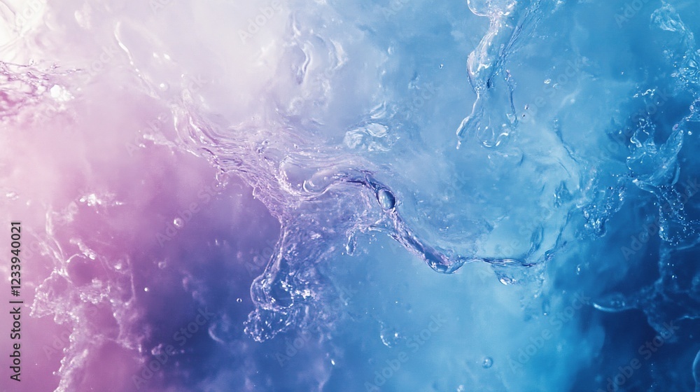 Aufkleber abstract water splash with a blend of soft pink and blue hues creating a calming effect