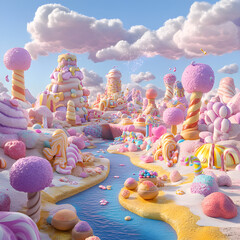 Whimsical Candy Kingdom: Sweet Fantasy Landscape