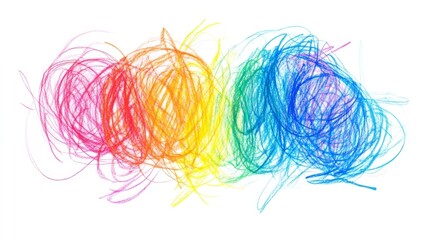 Colorful yarn fibers tangled together creating a vibrant abstract design suitable for craft projects