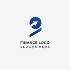 Modern Minimalist G Letter Logo with Finance Arrow Sign negative space