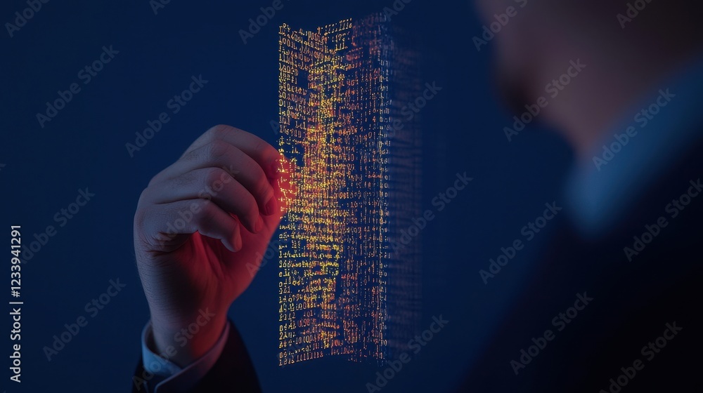 Poster digital code visualization and innovation concept