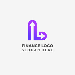 Letter L Simple Modern Arrow Combination for Finance Logo