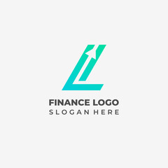 Letter L Simple Modern Arrow Combination for Finance Logo