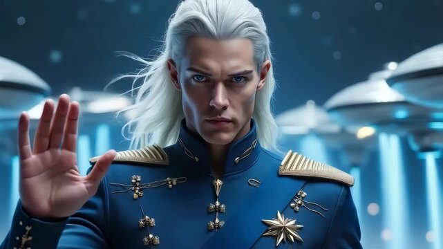 Ashtar, the Pleiadian commander of the Silver Fleet, the military branch of the Galactic Federation of Light
