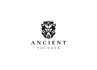 Ancient greek zeus logo design. Vintage zeus logo vector