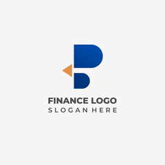 Modern Simple P Letter Design with Finance Arrow Symbol