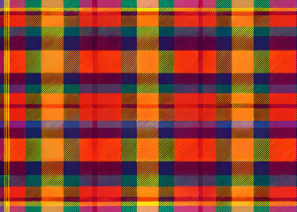 Obraz premium Vibrant plaid pattern in bold colors.