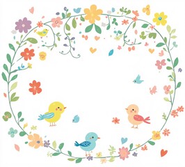 birds and flowers