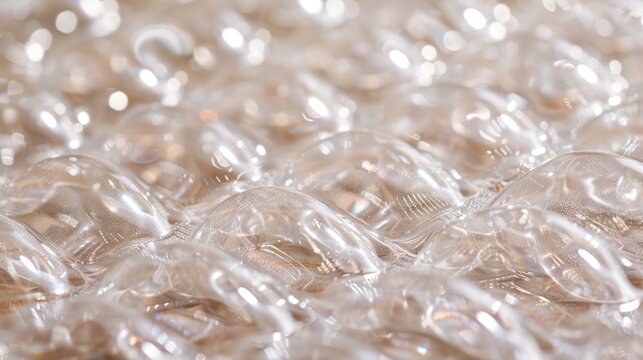 Bubble Wrap: A plastic sheet filled with air pockets, used for protective packaging, known for its satisfying pop when squeezed.
