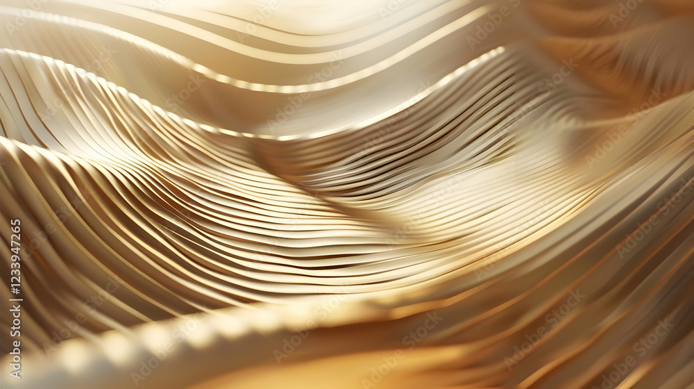 Poster Abstract golden waves create a fluid, dynamic texture, suggesting movement and elegance.