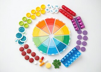 Obraz premium Abstract Healthcare Watercolor Elements in Circle