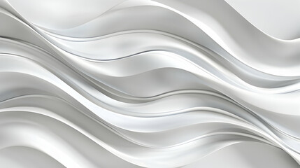 Obraz premium Abstract wavy design in white tones, creating a smooth and modern texture.