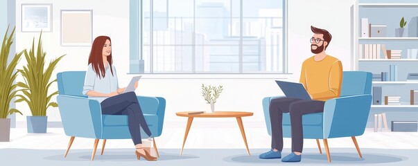 HR manager interviewing female candidate applicant who recruit job in the office