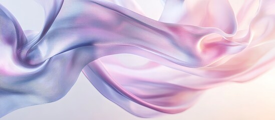 Obraz premium Flowing sheer fabric in pastel blue, pink and orange.