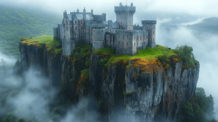 Ancient Castle in the Mist