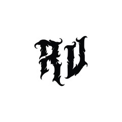 RV monogram logo design letter text name symbol monochrome logotype alphabet character simple logo