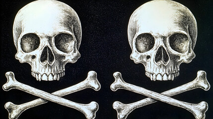 Set of skulls with crossbones,