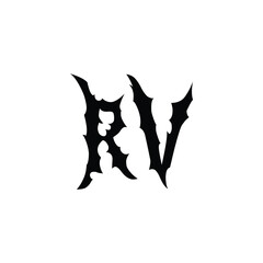 RV monogram logo design letter text name symbol monochrome logotype alphabet character simple logo