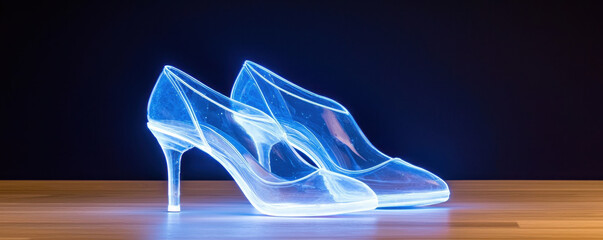 High heeled shoes with glowing edges create stunning visual effect