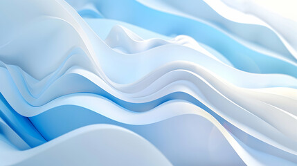 Obraz premium Abstract waves of blue and white create a smooth, flowing texture.