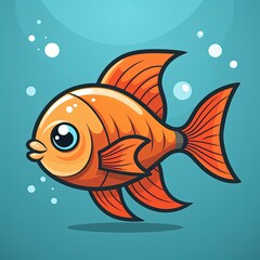 Fototapeta premium Graphic Flat Style Fish Vector Illustration for Digital Design