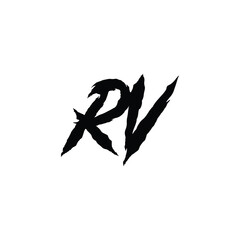 RV monogram logo design letter text name symbol monochrome logotype alphabet character simple logo