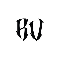 RV monogram logo design letter text name symbol monochrome logotype alphabet character simple logo