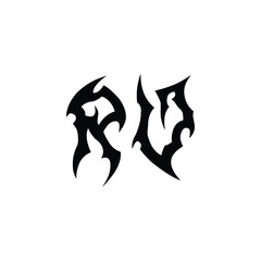 RV monogram logo design letter text name symbol monochrome logotype alphabet character simple logo