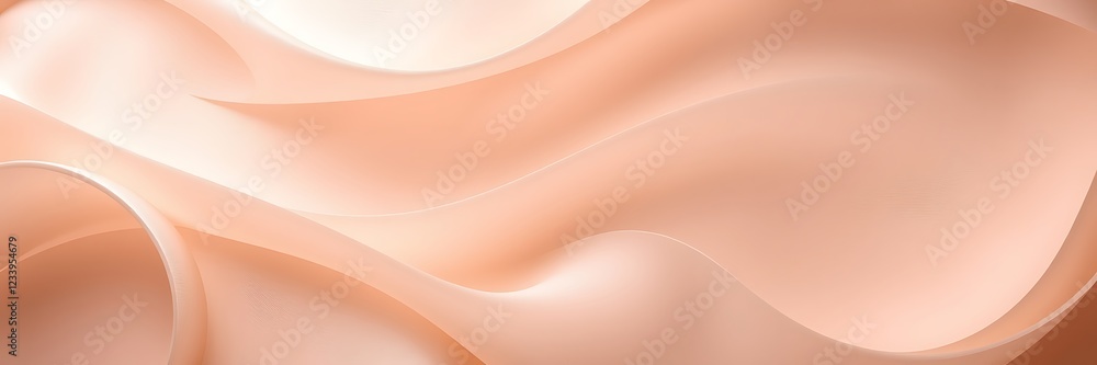 Poster soft flowing fabric creating a smooth texture in warm peach tones for artistic design