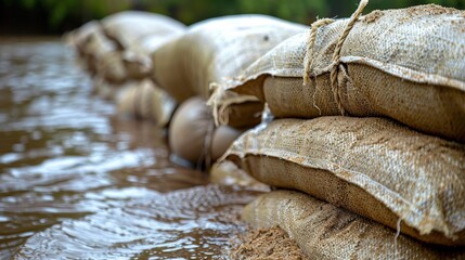 Erosion Control: Sandbags filled with sand provide a barrier against flooding and erosion, protecting at-risk land areas from the destructive power of water.
