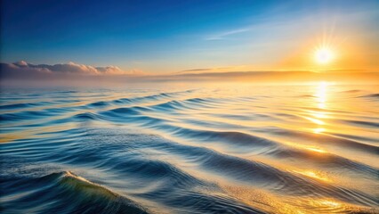 Obraz premium Softly glowing morning fog envelops the ocean's surface, creating a mesmerizing display of sea ripples and gentle waves , sea ripple, tidal movement