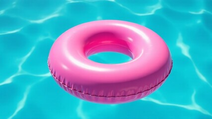 pink circle floating in the pool