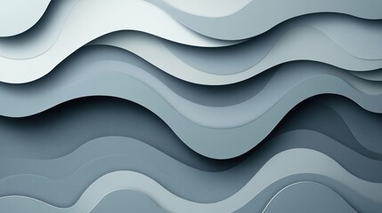 Fototapeta premium Abstract wavy paper layers, blue gradient, background design, website banner