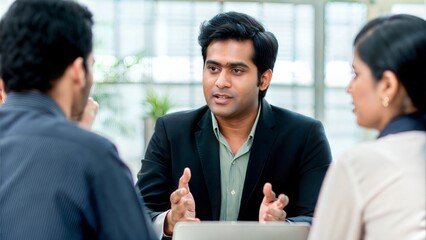 Indian HR Manager Conducting Employee Feedback Session
