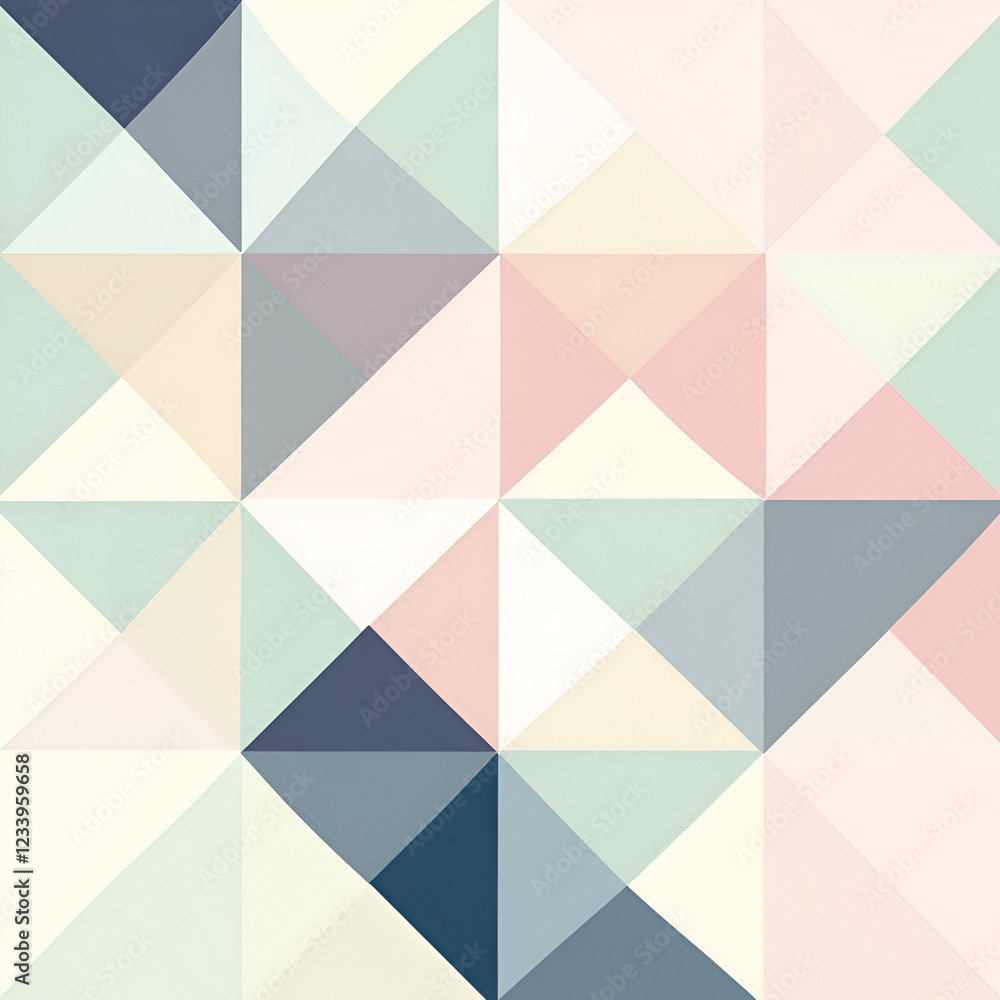 Poster geometric harmony: a captivating visual of geometric shapes, meticulously arranged to form an abstra