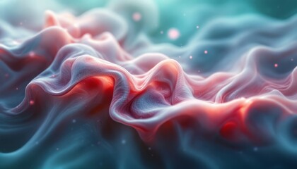 Ethereal Woven Landscape of Soft Hues and Shimmering Particles in Abstract Form