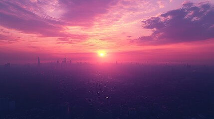 Fototapeta premium City Morning: Sunrise from Tower Perspective