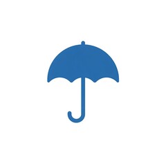 blue umbrella icon on white background  - simple minimalist weather protection symbol illustration