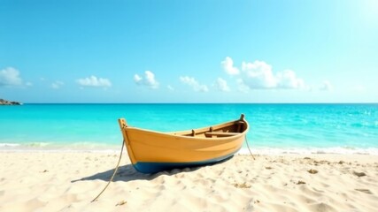 small boat on the beach near the seashore
