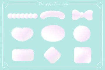 ふわふわの可愛いフレームセット　ピンク　コピースペース