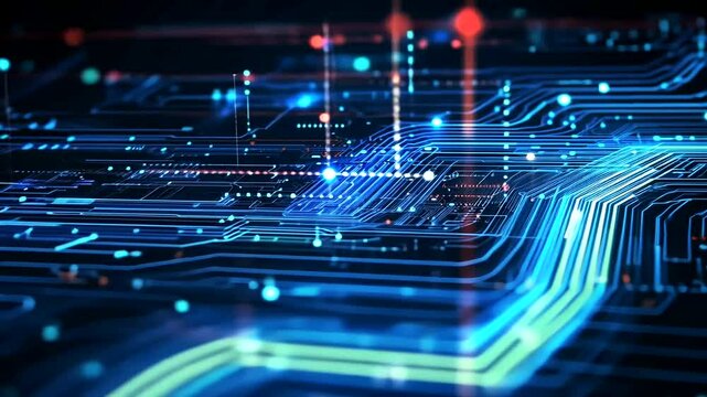 Digital data flow, network, technology, future, abstract background, website banner