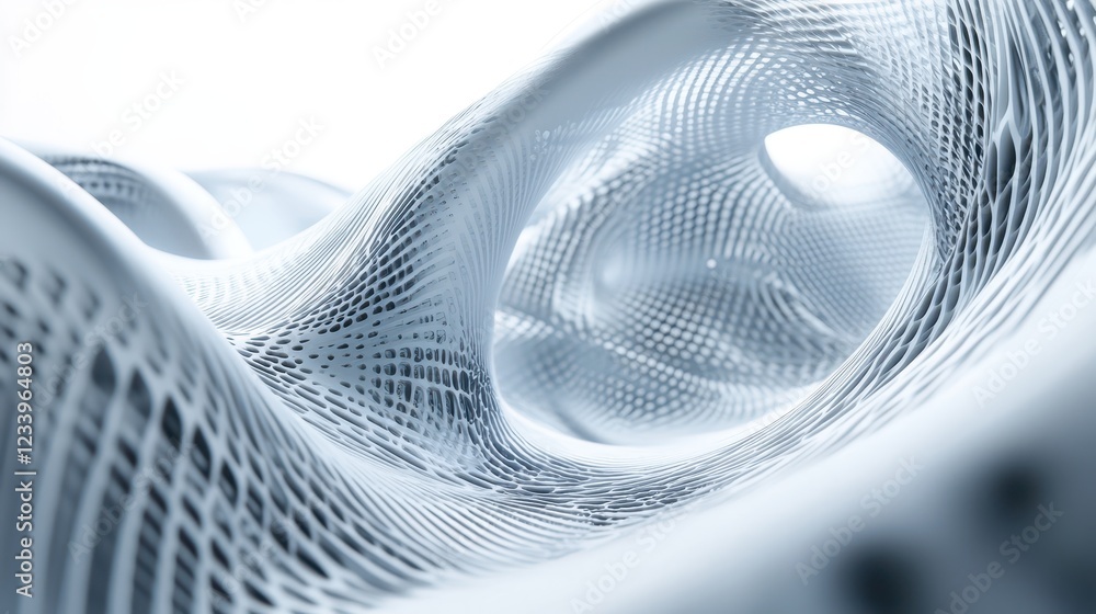Poster an abstract futuristic shape with a sleek, 3d render showcases cutting-edge design and modern aesthe