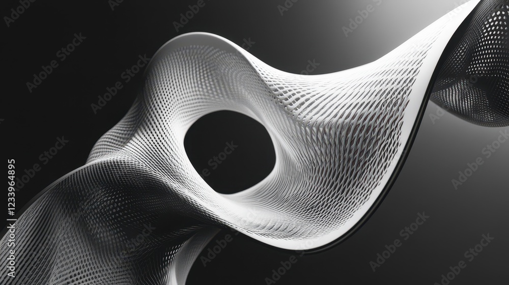 Poster an abstract futuristic shape with a sleek, 3d render showcases cutting-edge design and modern aesthe