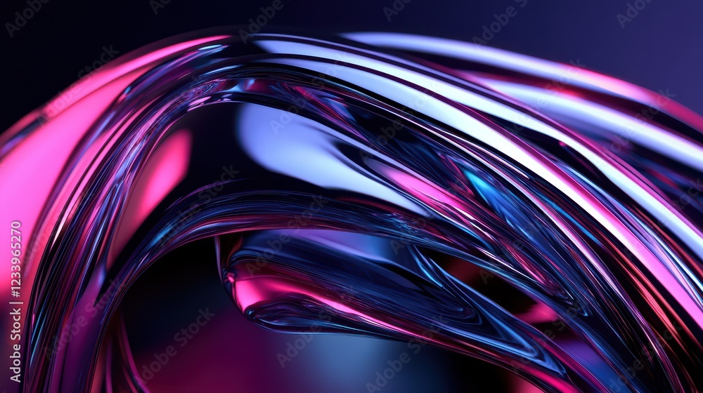 Poster an abstract futuristic shape with a sleek, 3d render showcases cutting-edge design and modern aesthe