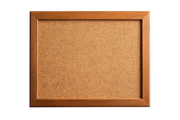 cork bulletin board isolated on transparent white background, clipping path