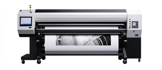 Large format printer, roll of paper.