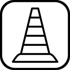 Construction cone vector icon style