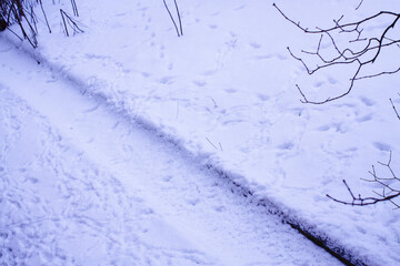 Abstract snow surface during winter day.
