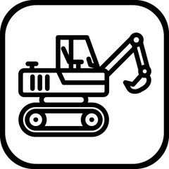 Excavator vector icon style
